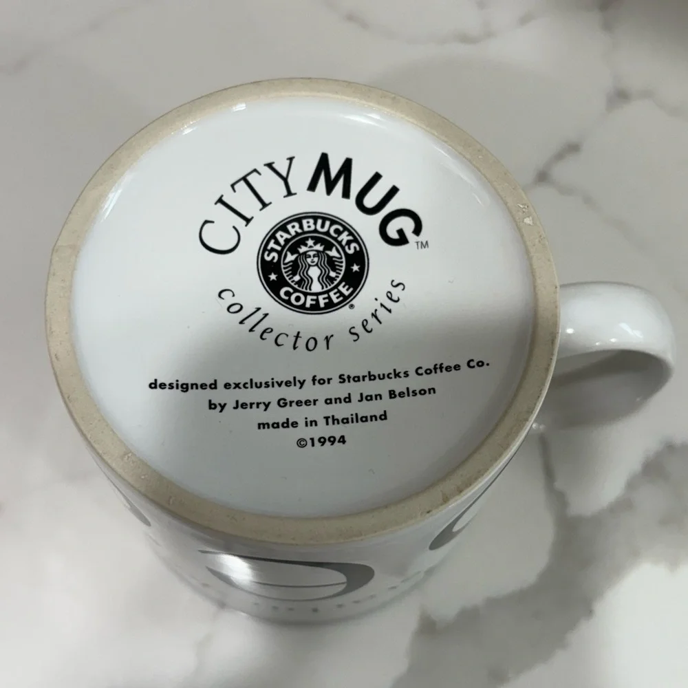 Starbucks 1994 Seattle City‎ Mug Green Space Needle Thailand Vintage Rare
